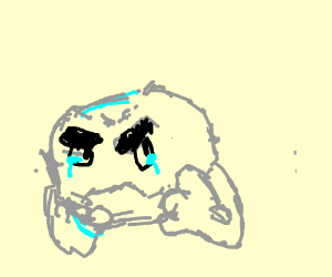 300x250 upset rock with thick eyebrows drawing - Mad Eyebrows Drawing