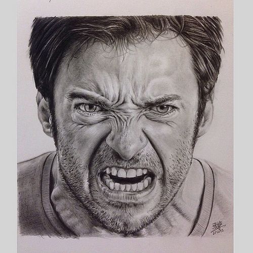 500x500 Realistic Angry Face Drawing Displaying - Mad Face Drawing