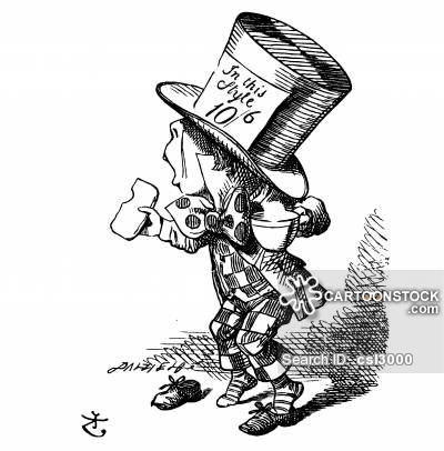 400x406 the mad hatter's tea party vintage and historic cartoons - Mad Hatter Cartoon Drawing