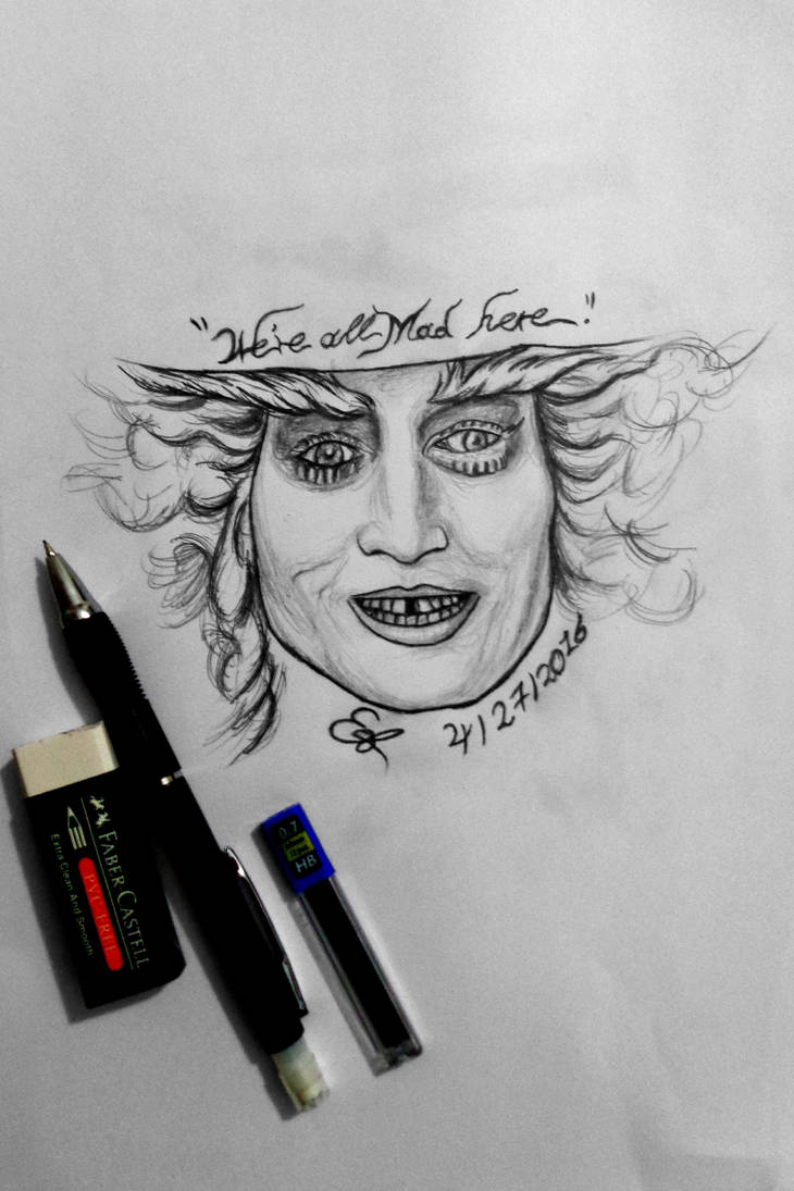 730x1095 Johnny Depp As The Mad Hatter Drawing - Mad Hatter Drawing