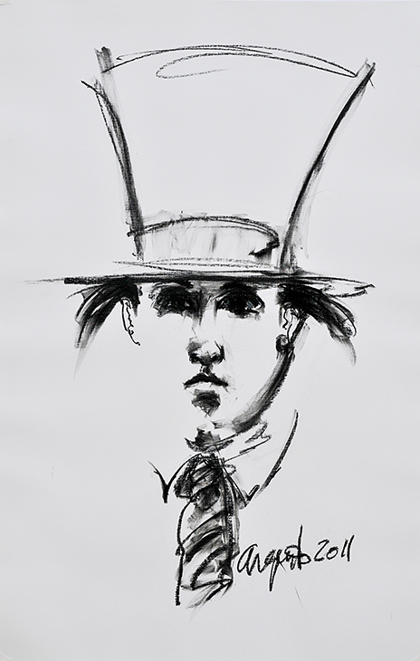 464x730 Mad Hatter Drawing Frank Argento - Mad Hatter Drawing
