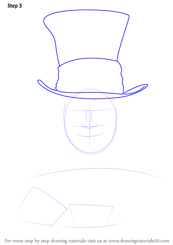 598x844 Learn How To Draw Mad Hatter - Mad Hatter Hat Drawing