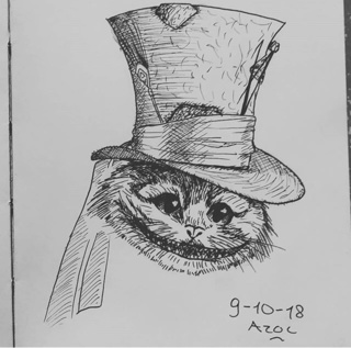 320x317 hatter drawings on paigeeworld pictures of hatter - Mad Hatter Hat Drawing