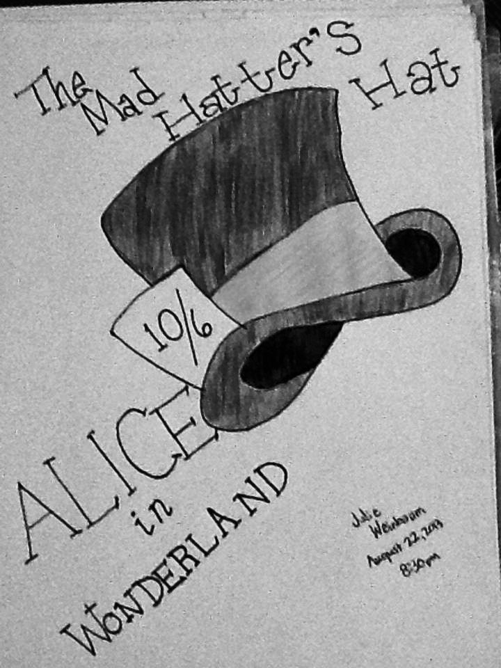 720x960 Alice In Wonderland Mad Hatter Hat Drawing Gtgt - Mad Hatter Hat Drawing