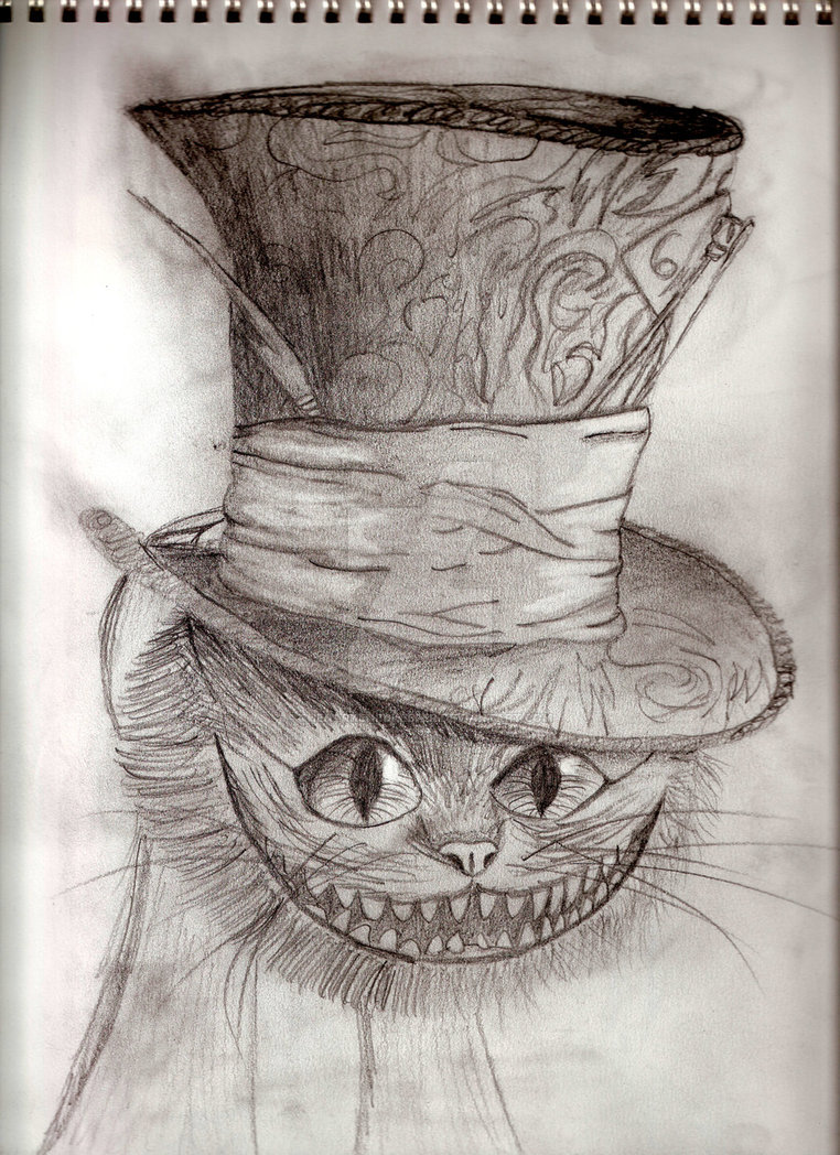 762x1048 Cheshire Cat With Hatter's Hat - Mad Hatter Hat Drawing. 