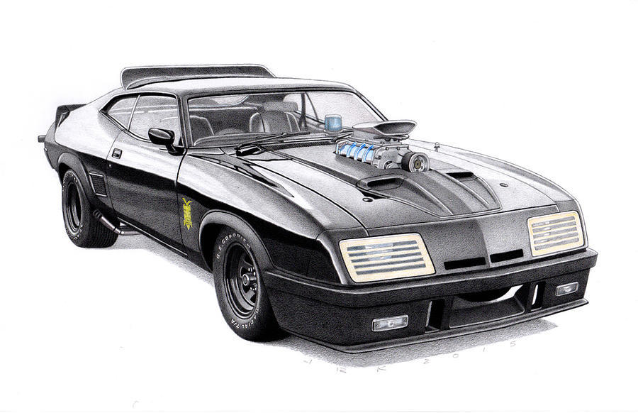 900x582 Madmax Interceptor Drawing - Mad Max Drawing