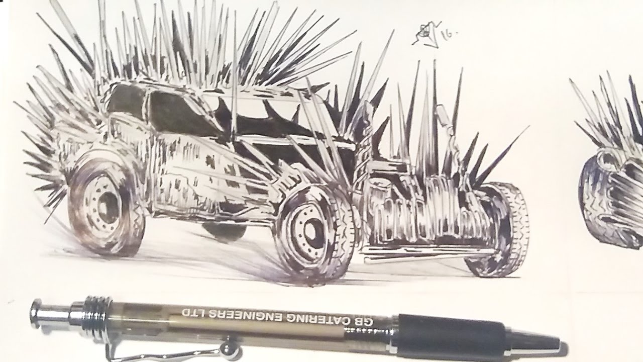 1280x720 How To Draw Fx Holden - Mad Max Drawing