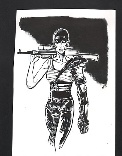 400x512 Imperator Furiosa From Mad Max Fury Road Original Drawing - Mad Max Drawing