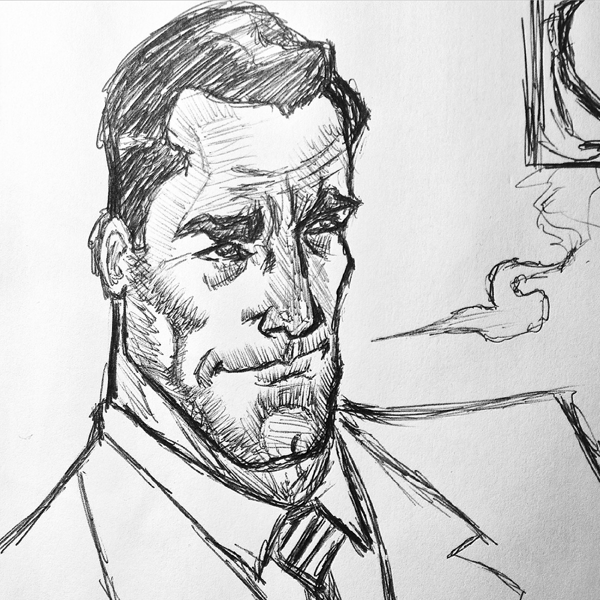 1200x1200 Drawing Of Don Drapper, From Mad Men Amc Show On Pratt Portfolios - Mad Men Drawing