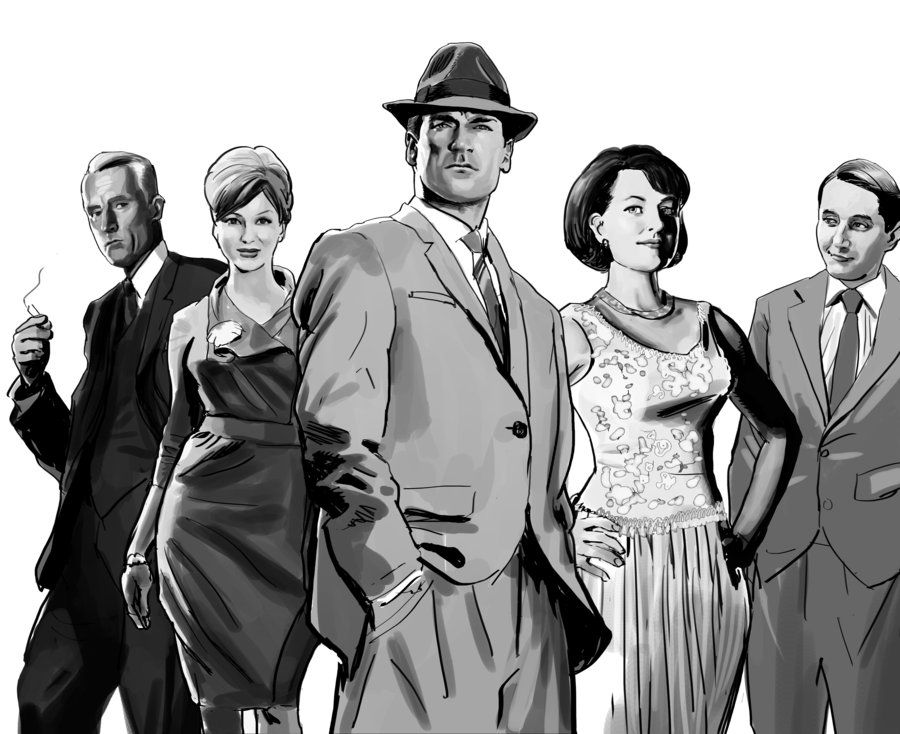 900x734 Mad Men - Mad Men Drawing