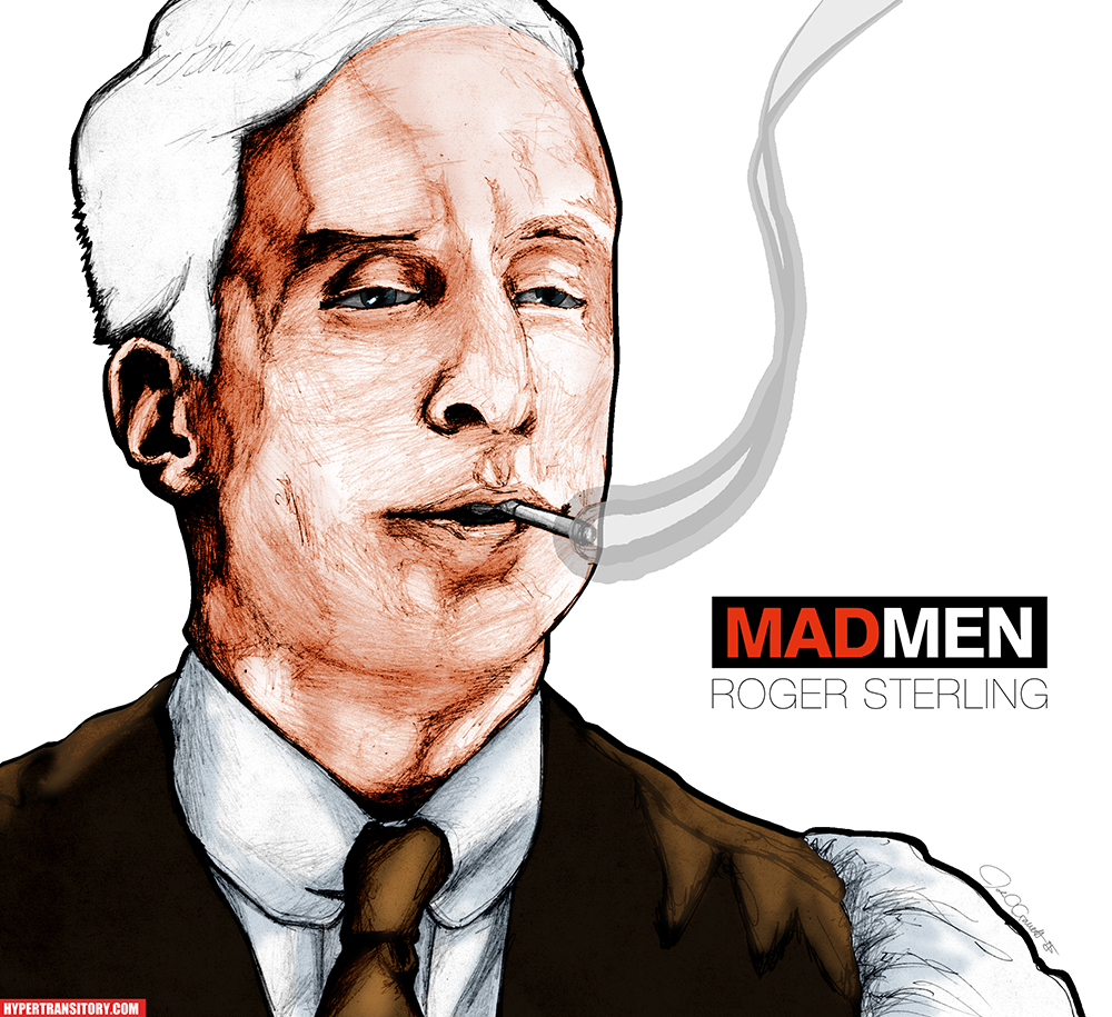 1000x915 A Drawing Of Roger Sterling Of Mad Men - Mad Men Drawing