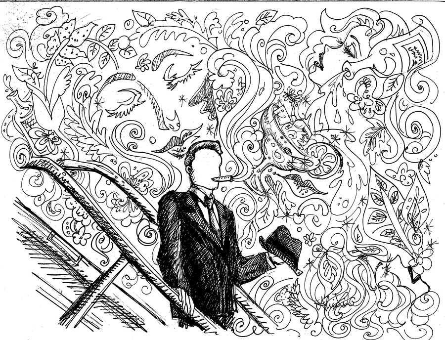 900x688 Death Of A Salesman The End Of Mad Men - Mad Men Drawing