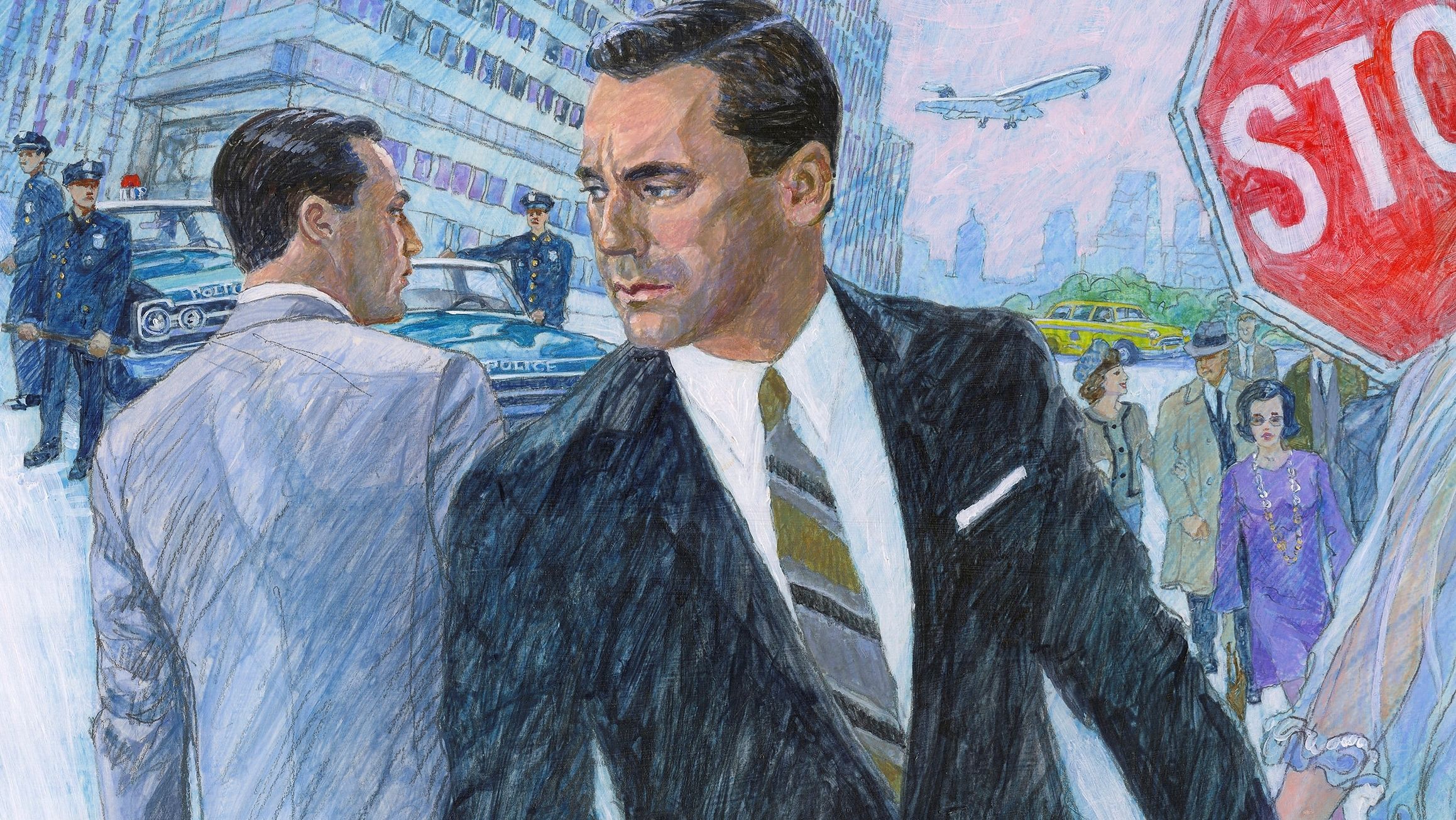 2317x1305 Deconstructing The 'mad Men' Season Poster - Mad Men Drawing