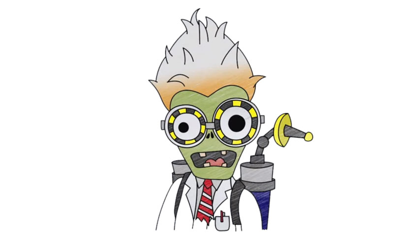854x480 how to draw a mad scientist - Mad Scientist Drawing