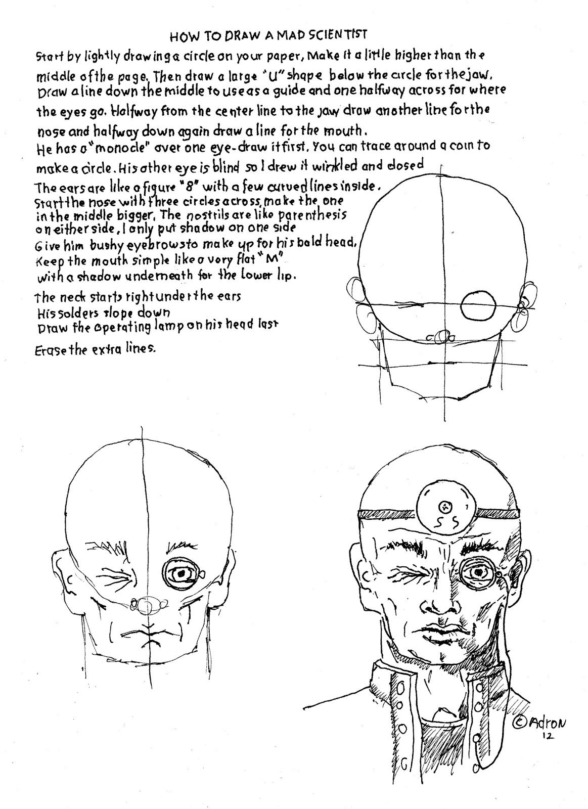 1163x1600 How To Draw Worksheets For The Young Artist How To Draw The Mad - Mad Scientist Drawing