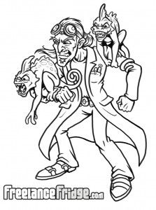 223x300 mad evil scientist biologist with monkey minions my art - Mad Scientist Drawing
