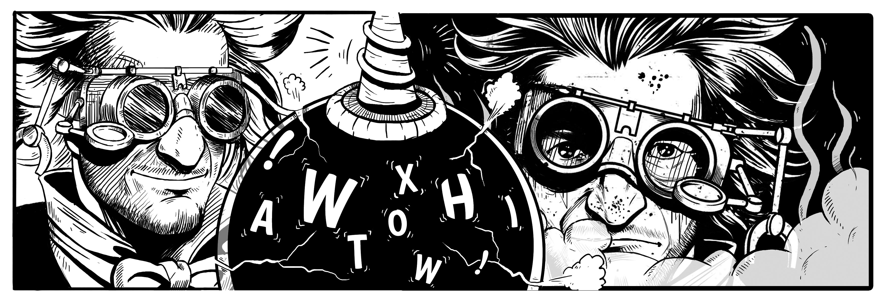 3473x1178 scientist drawing geek for free download - Mad Scientist Drawing