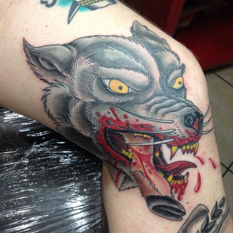 480x480 Mad Wolf Drawing In Color On Knee - Mad Wolf Drawing