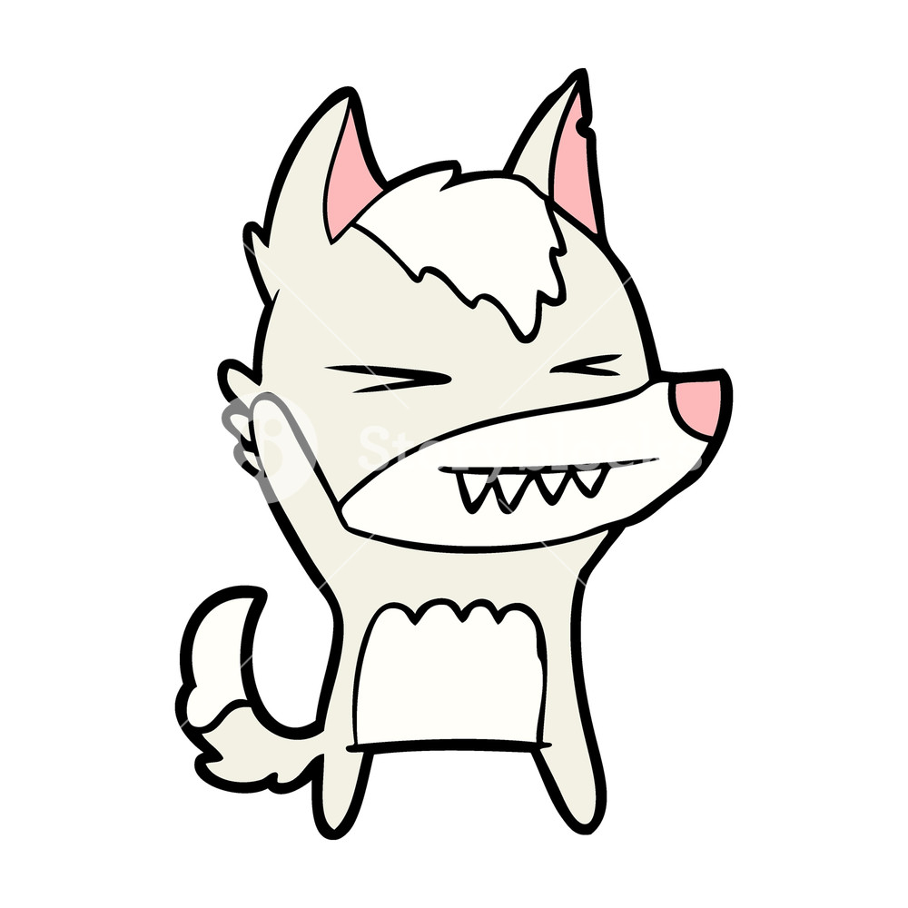 1000x1000 Angry Wolf Cartoon Royalty Free Stock Image - Mad Wolf Drawing