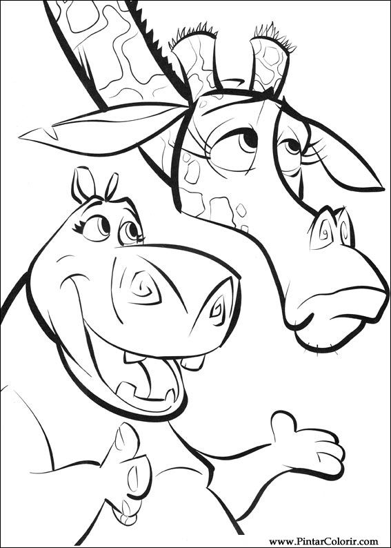 567x794 Drawings To Paint Colour Madagascar - Madagascar Drawing