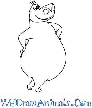 300x350 How To Draw Gloria From Madagascar - Madagascar Drawing