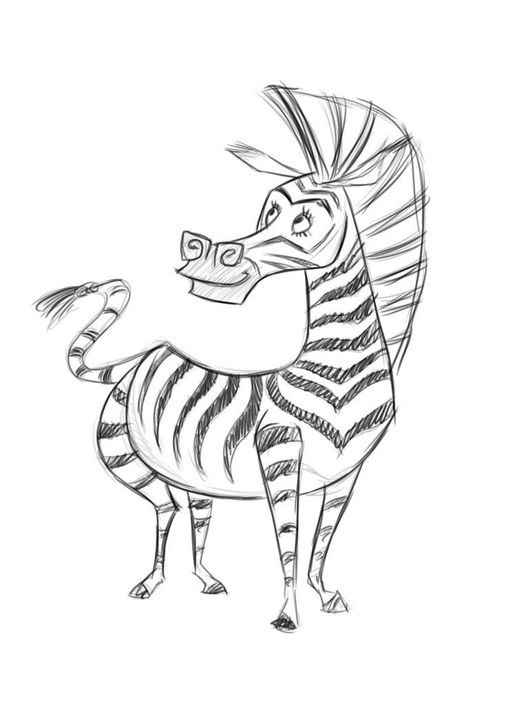 764x1046 pics of marty the zebra coloring pages - Madagascar Drawing