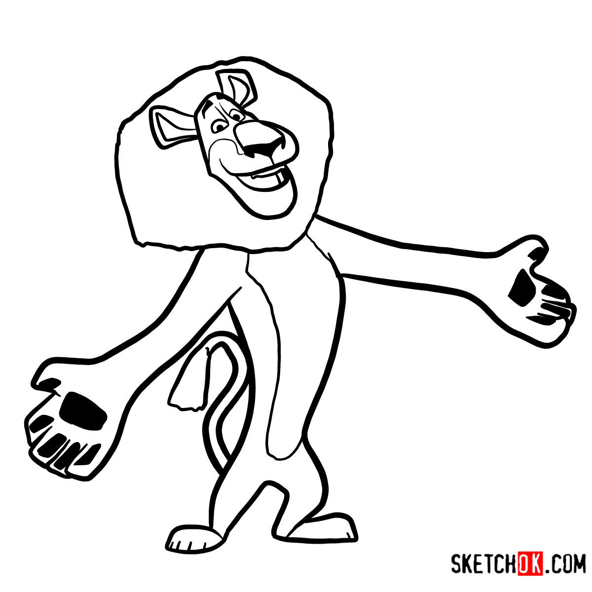 1200x1200 How To Draw Alex Madagascar - Madagascar Drawing