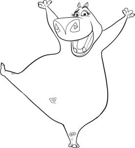 276x302 Drawing Printout How To Draw Gloria From Madagascar - Madagascar Drawing