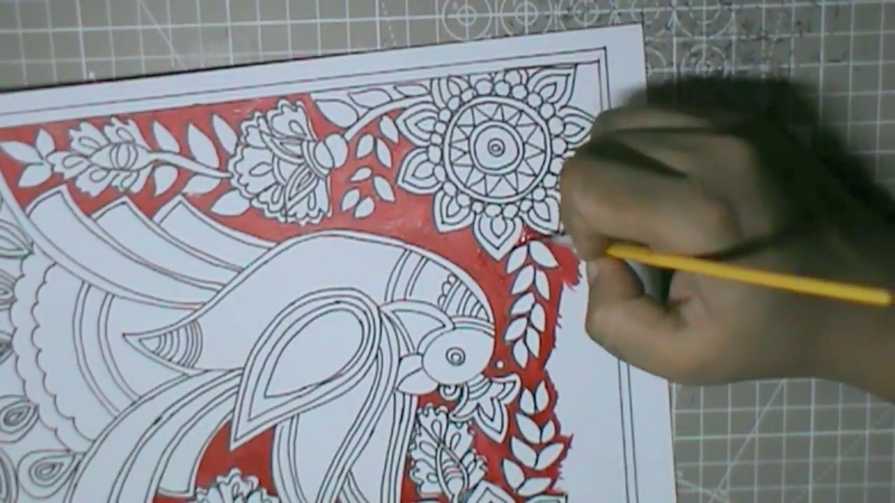 1280x720 How To Draw Peacock Easy Madhubani Artstep - Madhubani Drawing