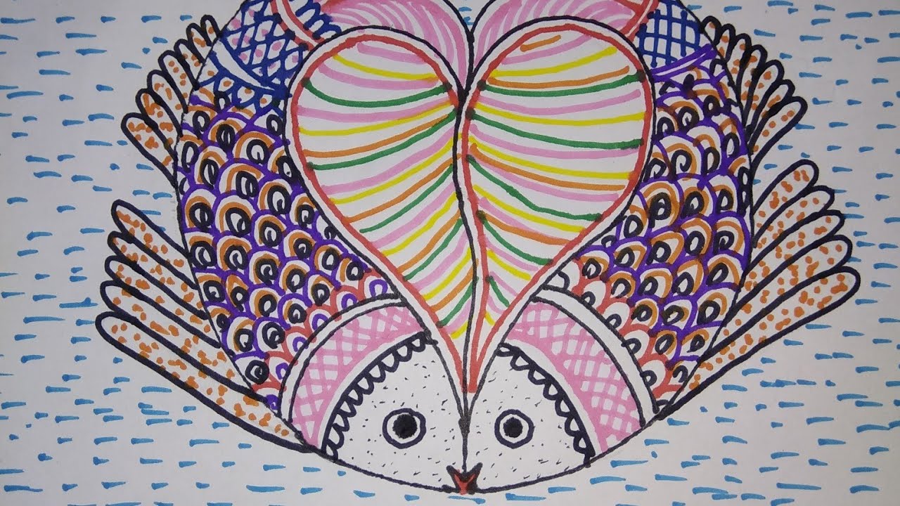 1280x720 How To Draw Easy Madhubani Painting For Beginers - Madhubani Drawing