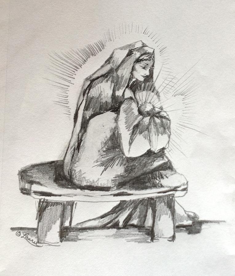 764x900 Madonna And Child Drawing - Madonna And Child Drawing