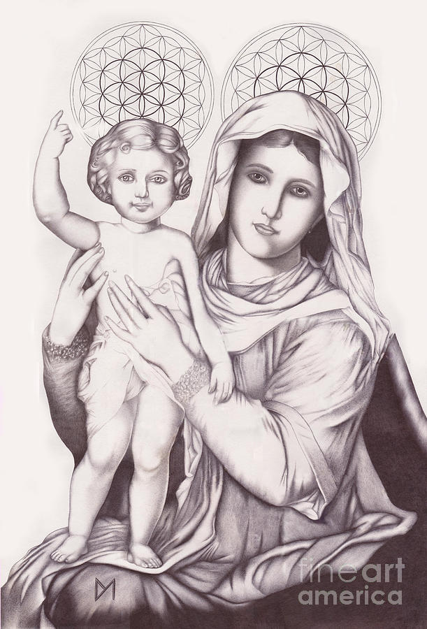 611x900 Madonna And Child Drawing - Madonna And Child Drawing