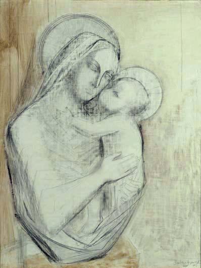 398x532 Madonna And Child - Madonna And Child Drawing