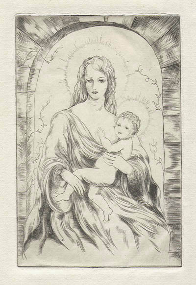 400x582 Margaret Kidder - Madonna And Child Drawing