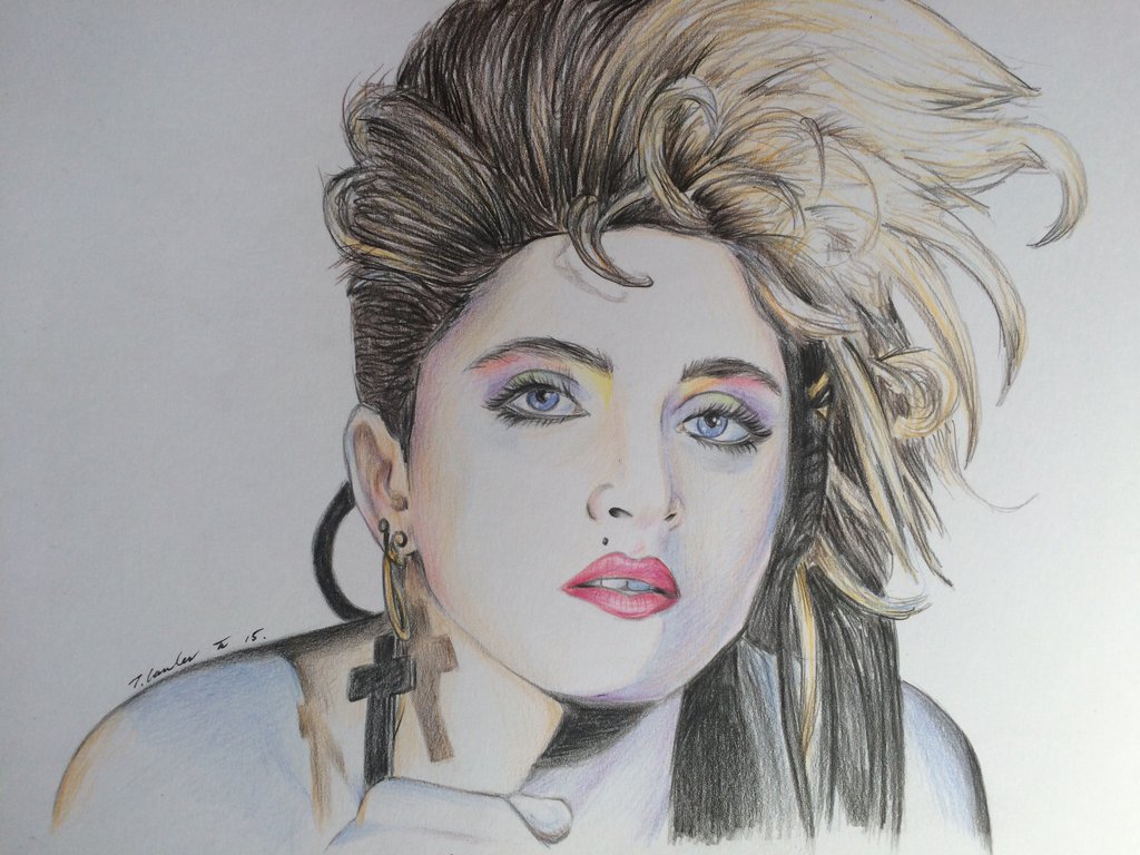 1024x768 madonna drawing image drawing skill - Madonna Drawing