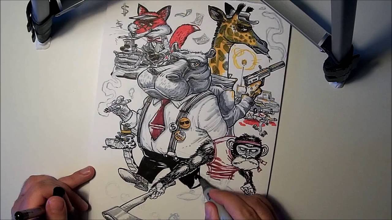 1280x720 Animal Mafia - Mafia Drawing
