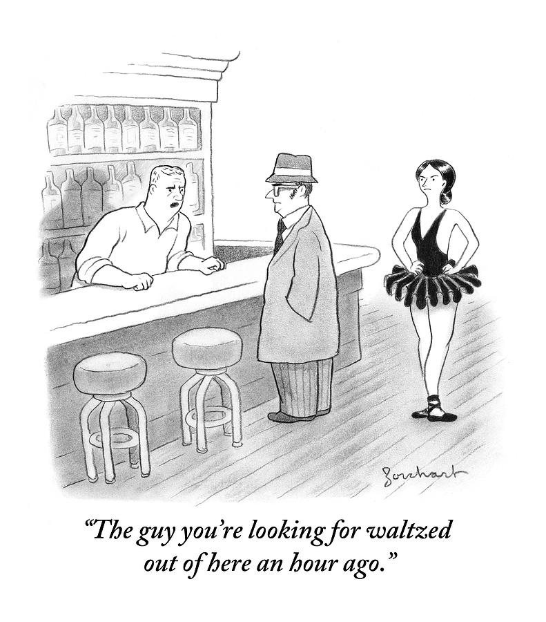 791x900 a bartender talks to a member of the mafia drawing - Mafia Drawing