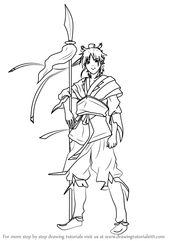 598x844 learn how to draw hakuryuu ren from magi - Magi Drawing