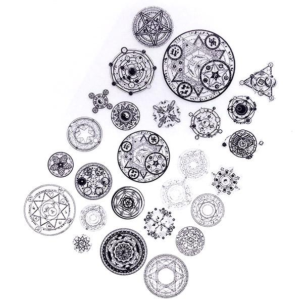 600x600 Magic Circle Clear Film Sheet In Black Color Mahou Kei - Magic Circle Drawing