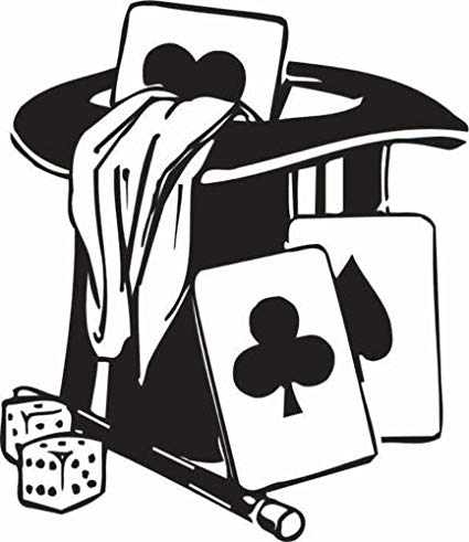 425x491 magician magic hat with wand and cards car decal - Magic Hat Drawing