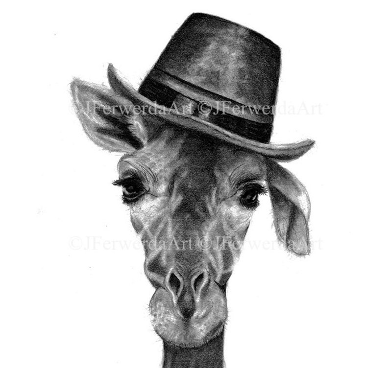 794x752 pencil drawing print magic hat day giraffe etsy - Magic Hat Drawing