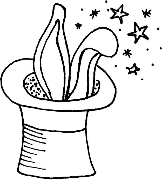 624x692 rabbit hat drawing - Magic Hat Drawing
