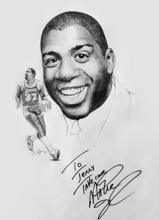 521x720 Magic Johnson My Drawings Dibujos, Caricaturas - Magic Johnson Drawing