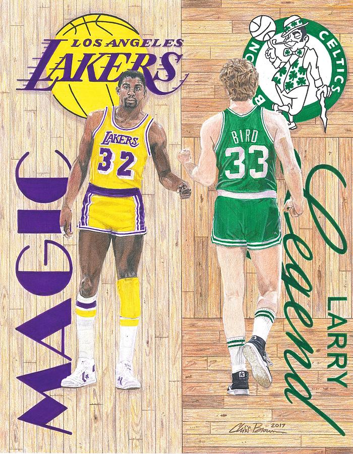 700x900 Magic Johnson And Larry Bird Drawing - Magic Johnson Drawing