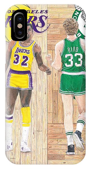 316x592 Magic Johnson And Larry Bird Iphone X Case For Sale - Magic Johnson Drawing