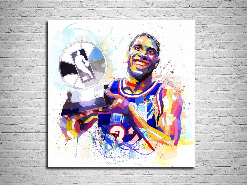 794x595 Magic Johnson Canvas Print Lakers Basketball Art Sports Fan Etsy - Magic Johnson Drawing