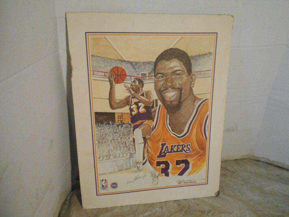1000x750 Vintage Collectible Ervin Magic Johnson Drawingposter Basketball - Magic Johnson Drawing