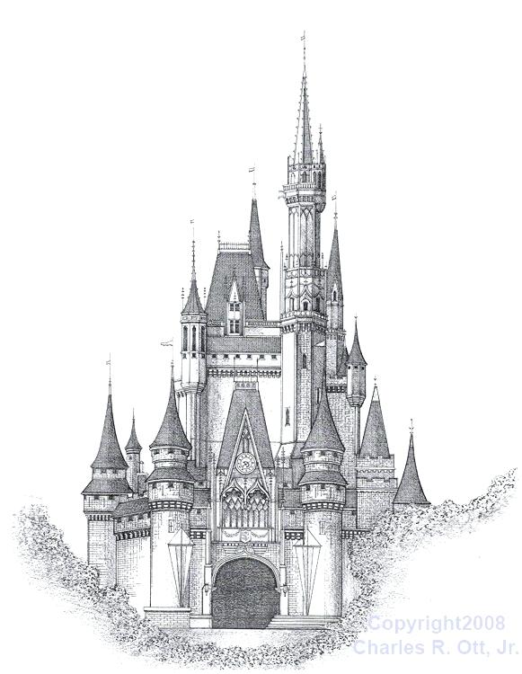 Magic Kingdom Castle Drawing at Explore collection