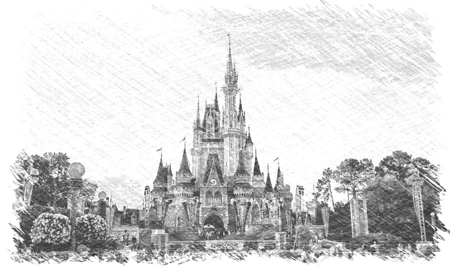 Magic Kingdom Castle Drawing at PaintingValley.com | Explore collection ...