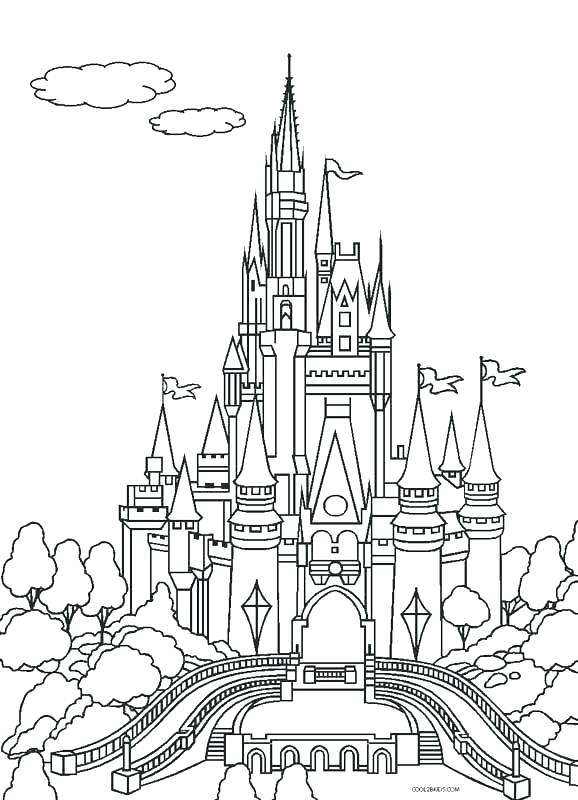 578x800 Disneyland Castle Coloring - Magic Kingdom Castle Drawing
